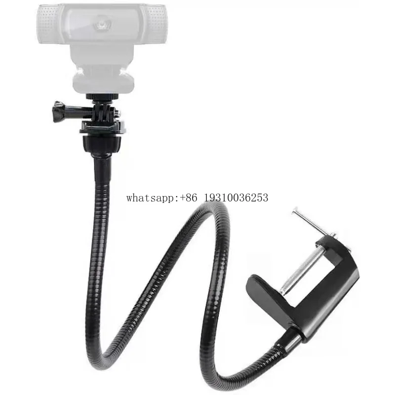 

Kitway Adjustable Long Arm Clip Stand Jaw Clamp Bracket With Flexible Gooseneck Desktop Goose Neck Cell Webcam Holder
