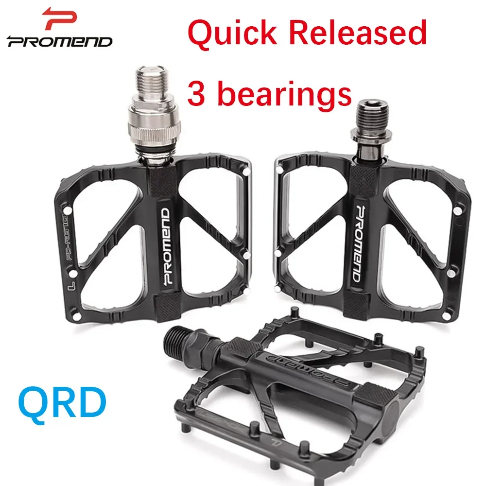 Promend Bike Pedal Quick Release 3 Bearing MTB Pedal  Aluminum Metal Body Smooth Lubricate road Bike Pedal R67 wellgo xpedo qrd2