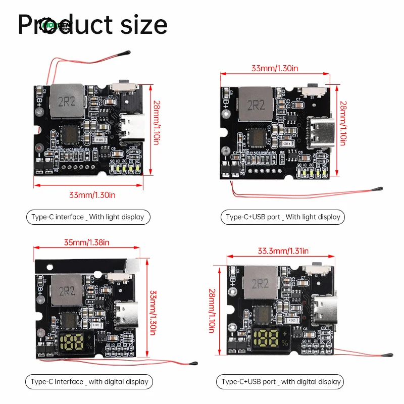 22.5W Power Bank Bidirectional Fast Charger Mobile Power Module Circuit Board With Digital/Light Type-C USB Support PD/QC3.0 2.0