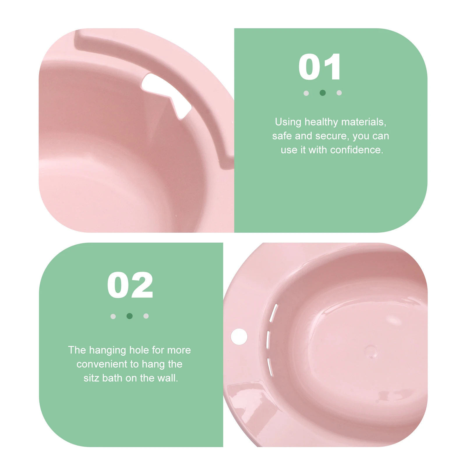 

Bath Seat Postpartum Tub Sitz for Hemorrhoids Cleaning Basin Toilet Soaking Pink Mother
