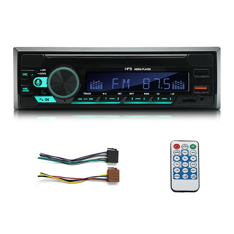 4Channel 45W Car Radio Car Bluetooth MP3 Player Multifunction Plug-In U Disk Car Radio with Multi-Color Function for Car