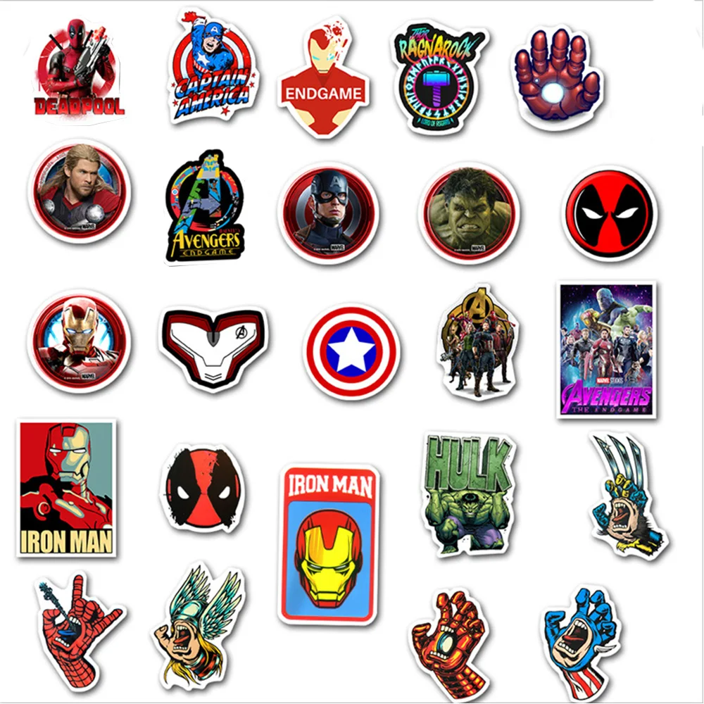 10/30/50PCS Disney Mix Marvel Superheroes Cartoon Sticker DIY Guitar Laptop Luggage Skateboard Graffiti Decals Fun for Kid