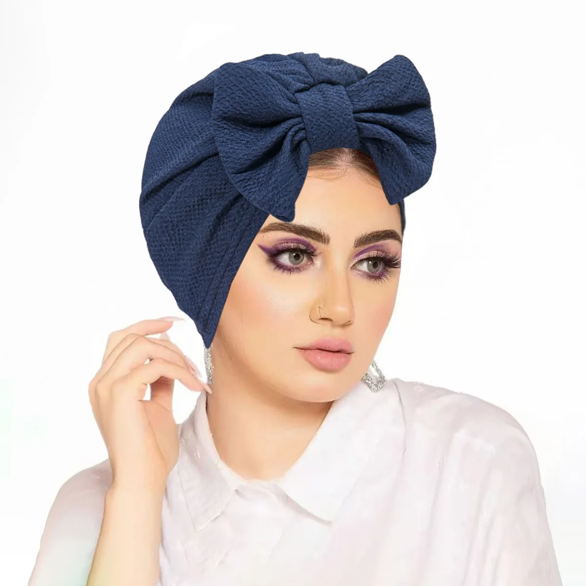 Doux nœud papillon Turban indien chapeau femmes chimio casquette bonnets Bonnet musulman Hijab foulard perte de cheveux chapeaux tête enveloppement Turbante Mujer