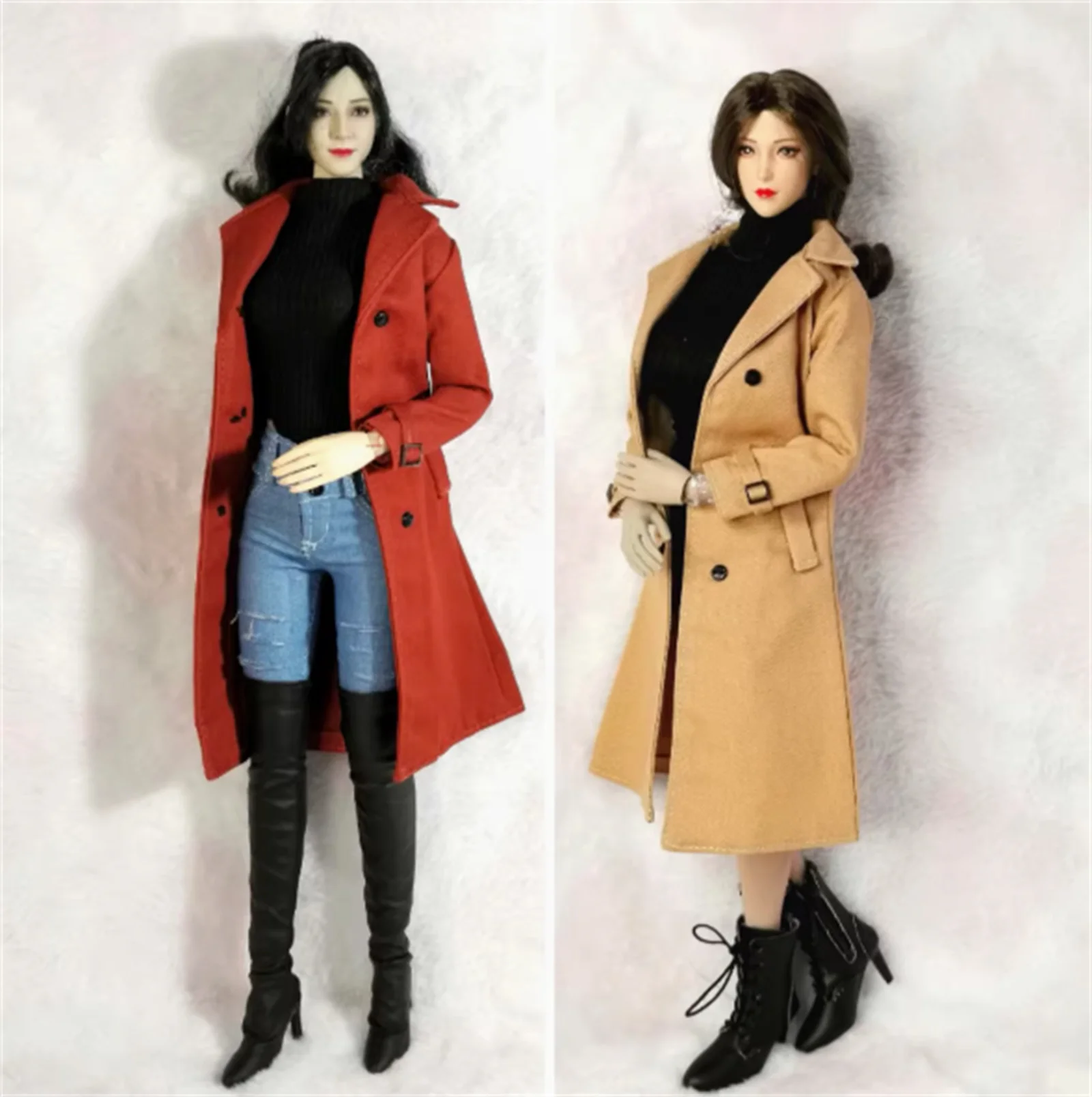 1/6 ملابس الجندي الإناث نموذج سترة واقية سترة معطف طويل الزي نموذج اللعب ل 12 بوصة نموذج لجسم اللعب