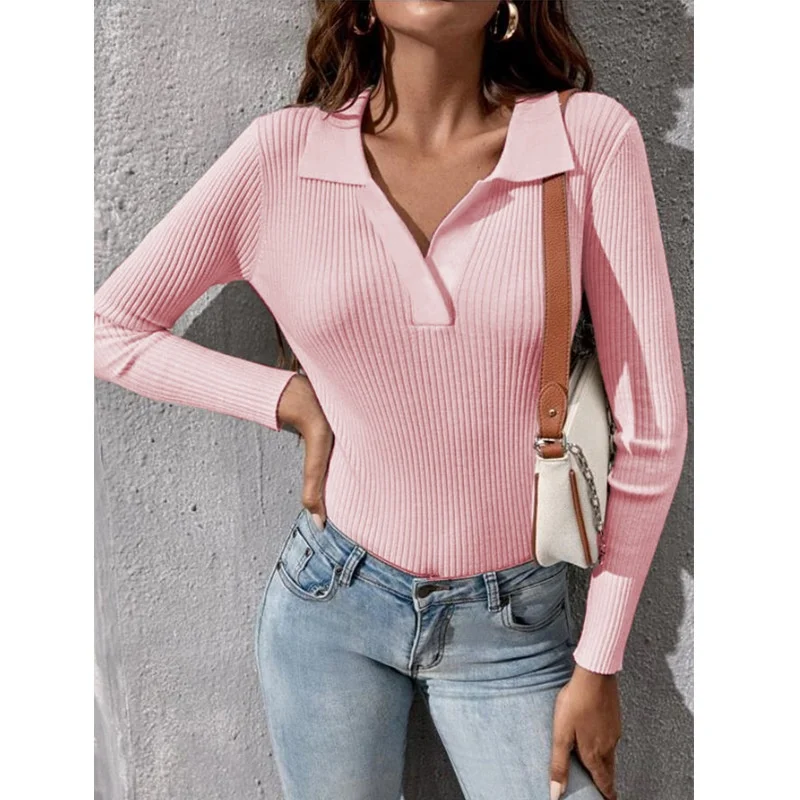 Faionable Women's Pullover Knit Sweater T-irt Casual Sle Long Sve  Color Top Polyester Material A-Line Sve