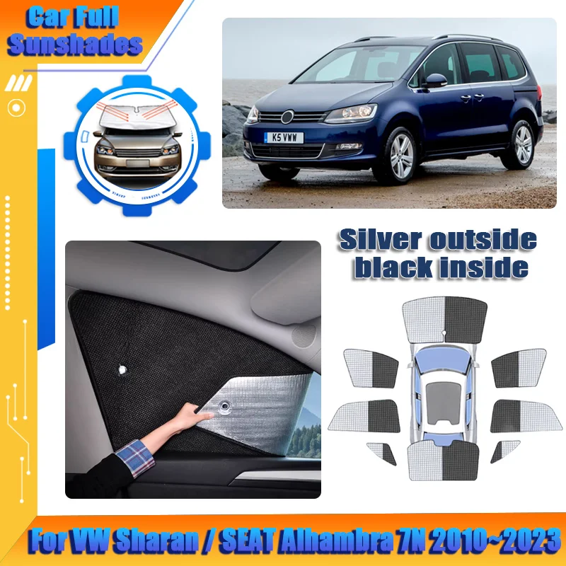 

Солнцезащитные козырьки для автомобилей Volkswagen VW Sharan 2010~2023, SEAT Alhambra 7N, защита от ультрафиолета, полное солнцезащитное покрытие для окон, автоаксессуары
