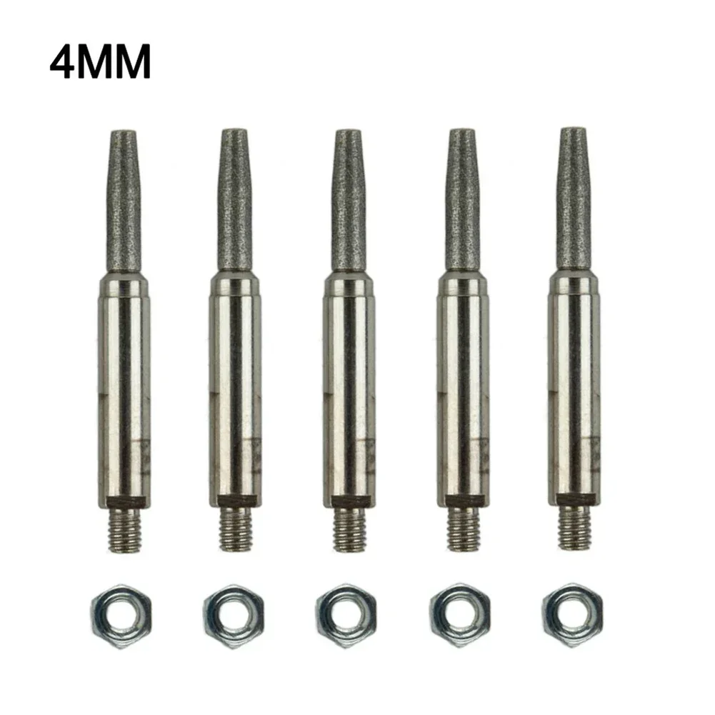 5Pcs 4mm Carbide Burrs For Hand Crank Chain Saw Sharpener Chainsaw Chain Jig Sharpening Carving Grinding Tools