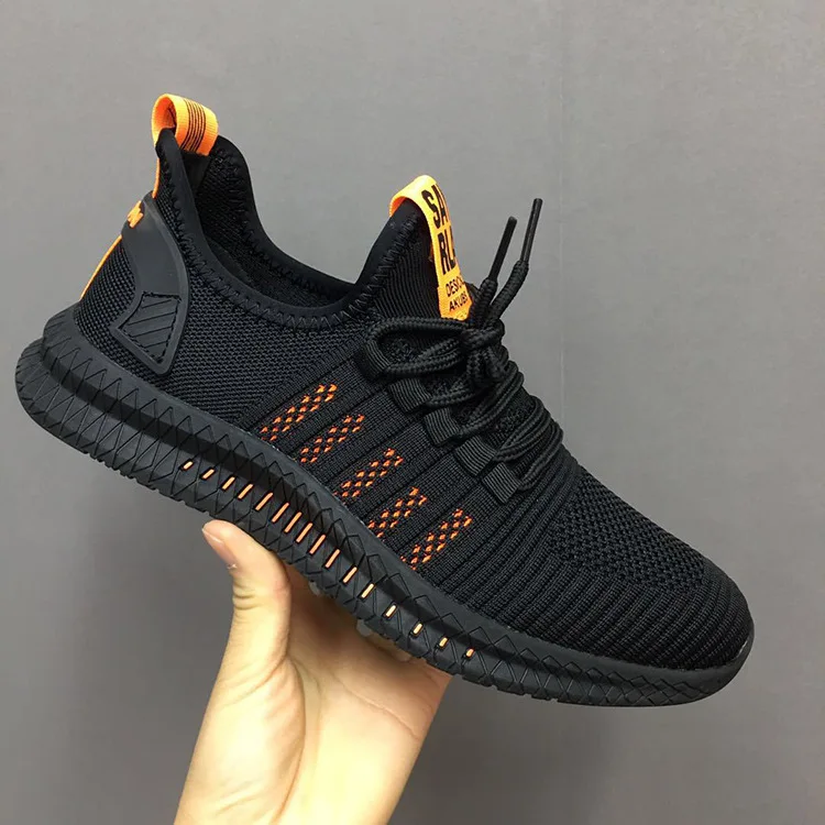 

Men's Footwear Sneakers Nice Pop Orange Men's Cozy Jogging Shoes Mesh Breathable Casual Vulcanize Shoes Male Non-Slip Walking