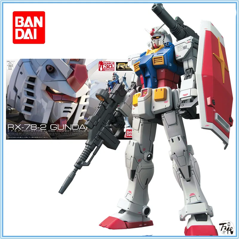 

Bandai Gundam Model Kit Anime Figure RG 1/144 RX-78-2 Gundam Ver.3.0 Genuine Gunpla Model Action Toy Figure Toys for Children