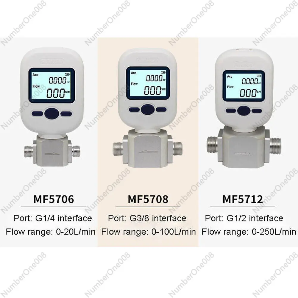 Gas Flow Meter Digital Gas Mass Air Nitrogen Oxygen Flow Rate Meter MF5706 MF5708 MF5712 0-20L/Min 0-100L/Min 0-250L/Min