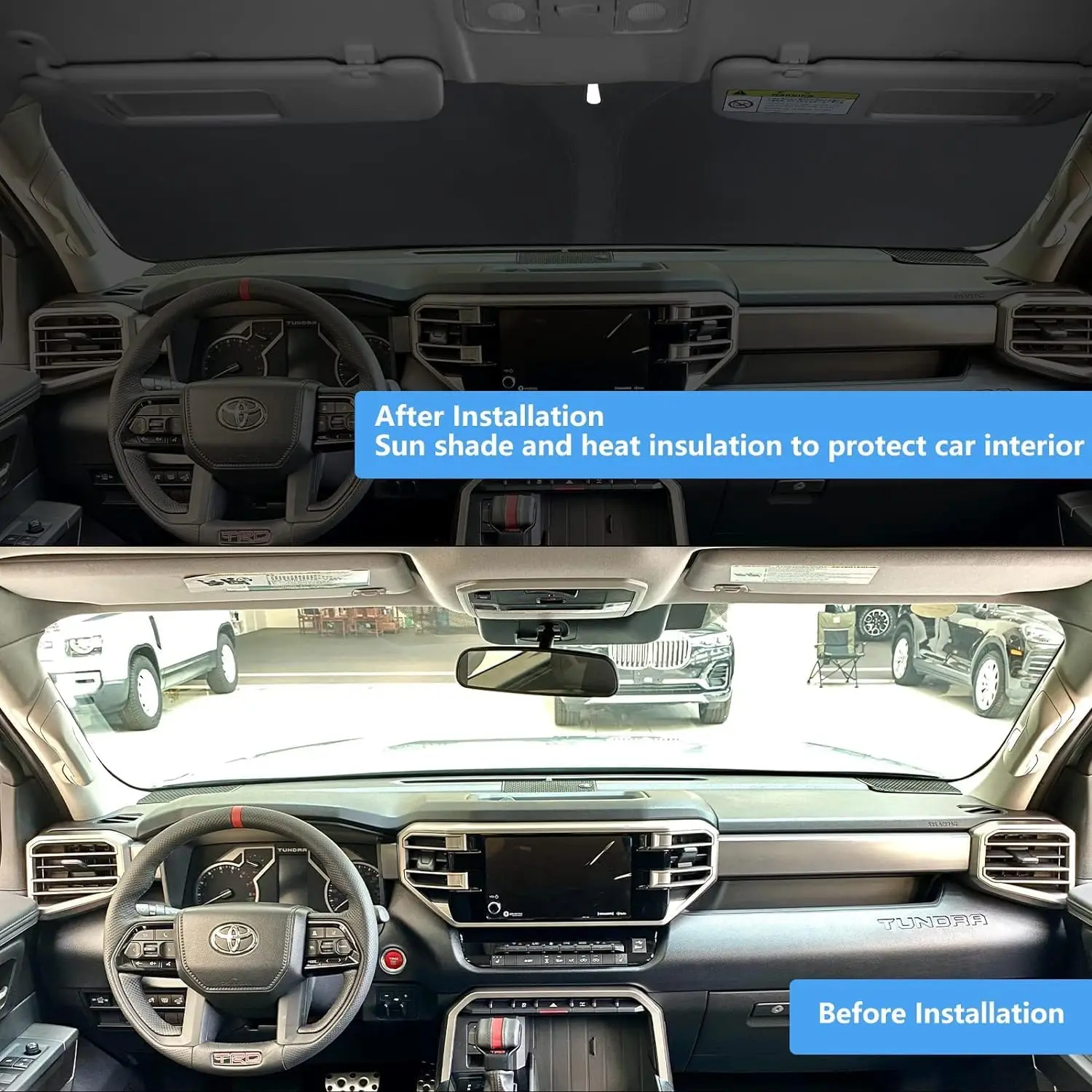 Pare-soleil de pare-brise de voiture personnalisé adapté 2010-2025 Dodge RAM 1500 2500 3500 accessoires de camion pare-soleil pliable pare-soleil protecteur F