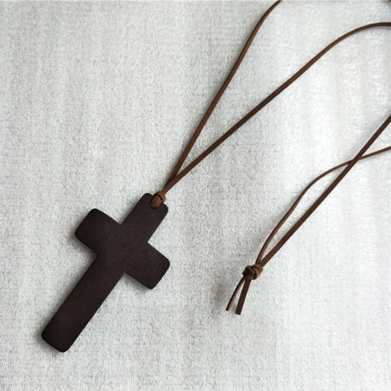 YYSD Jesus for Cross Crucifix Necklace Pendant Plain Wooden for Men Women Children Kids Boy Girl Gift Car Rearview Mirror Pen