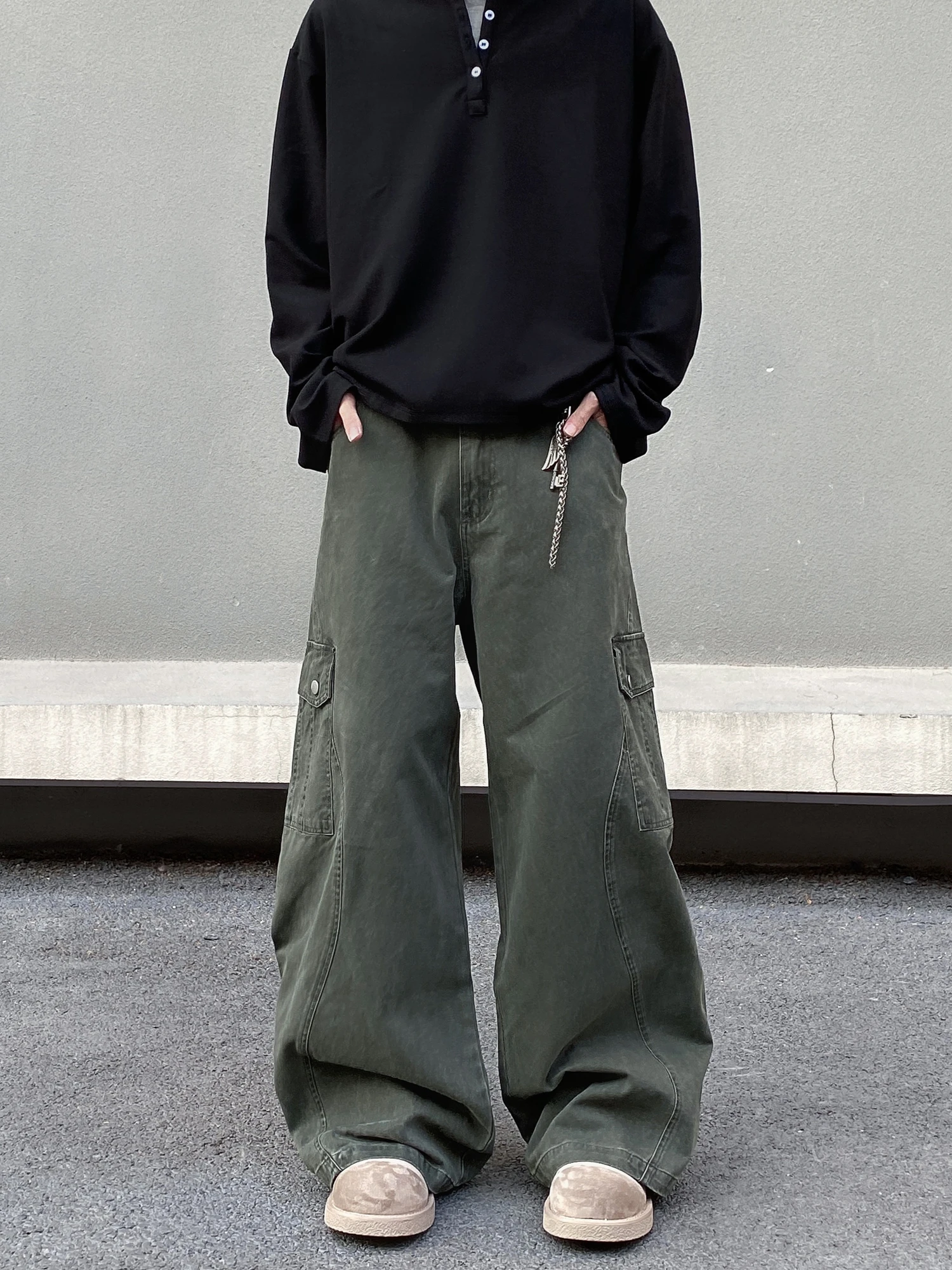 

Винтажная рабочая одежда в американском стиле ретро, повседневные брюки, мужские свободные прямые брюки с широкими штанинами, молодежные энергетические брюки