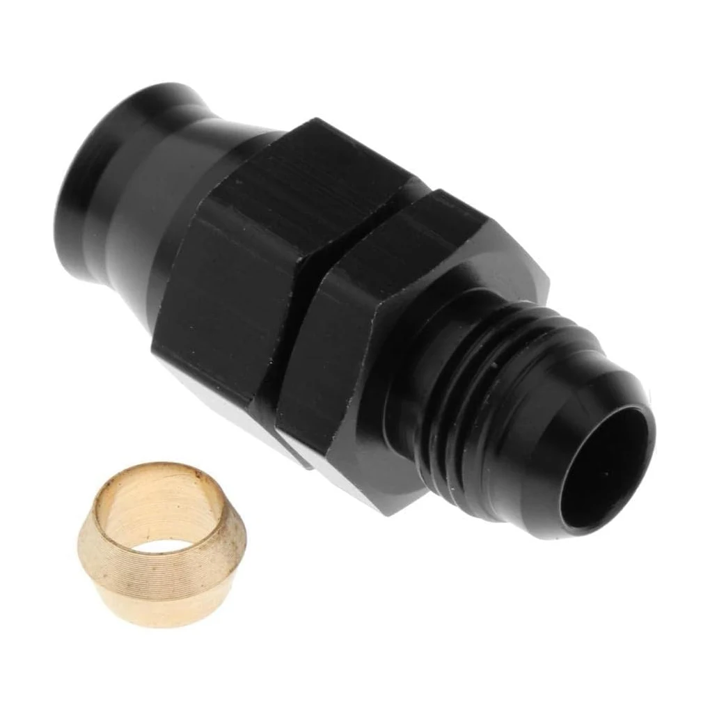 Black Hose Line Pipe Fitting Adapter Thread Fuels Oil Air Hose Fitting Male Adapter Straight Flare