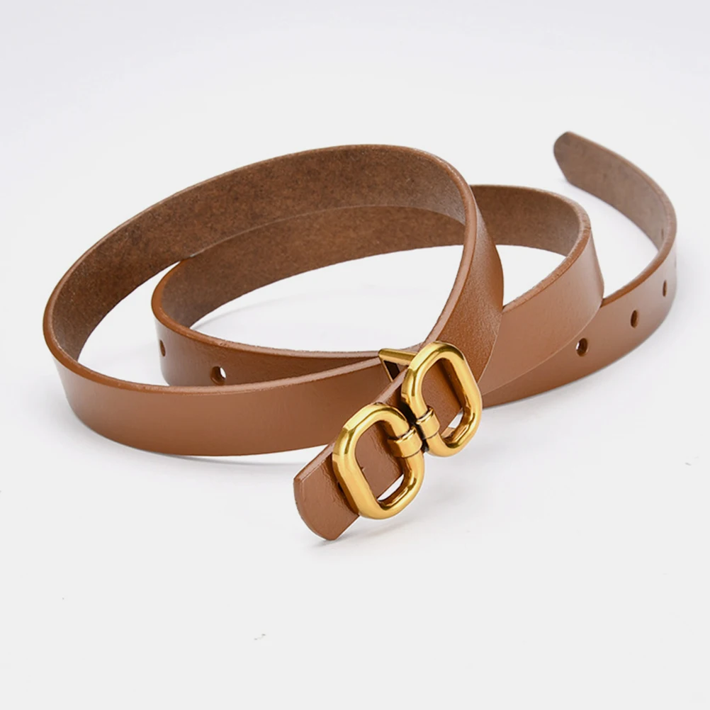 

2Pcs Plate Buckle Belt Black Brown Fashion Waist Belt for Dresses Women Belts Set Dressing Accessories