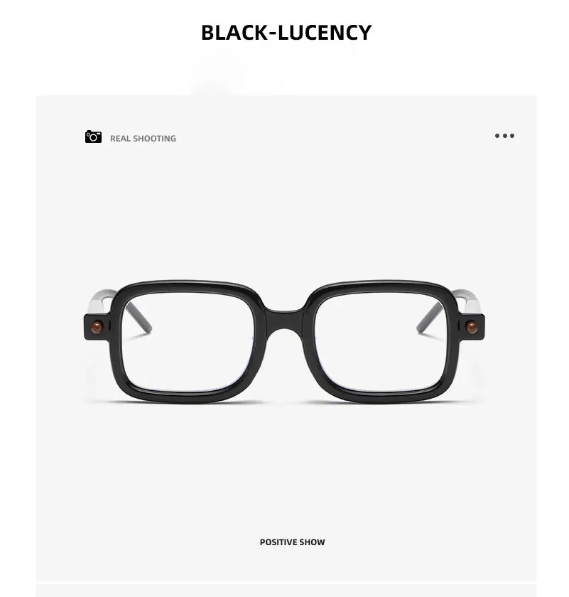 Neue modische quadratische Sonnenbrille für Damen und Herren, Vintage-Markendesigner, Punk-Sonnenbrille, klare Gläser, Spiegelbrille – Detail 9