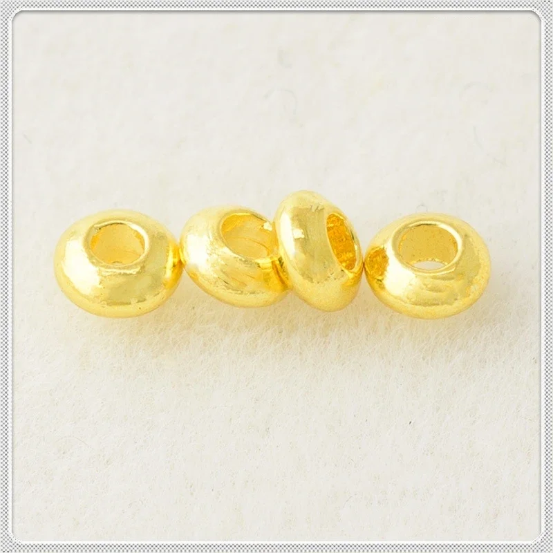 BoYuTe (100 Pieces/Lot) 3*1.5mm Metal Brass Imitation Gold Plated Spacer Beads Handmade DIY Jewelry Accessories Loose Beads