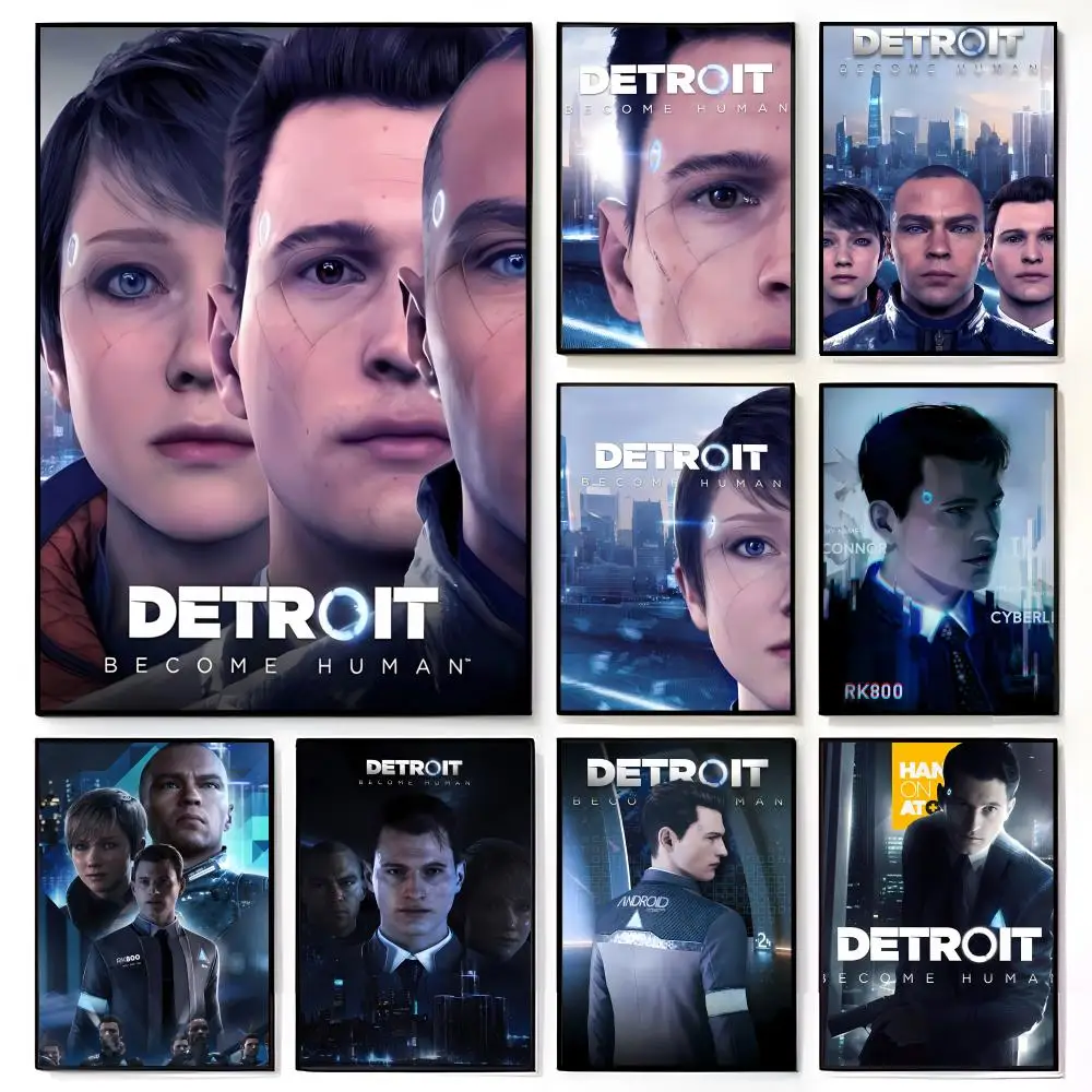 Affiche murale Cyberpunk D-Detroit Become Human, film américain, décoration murale pour chambre d'enfant, impression