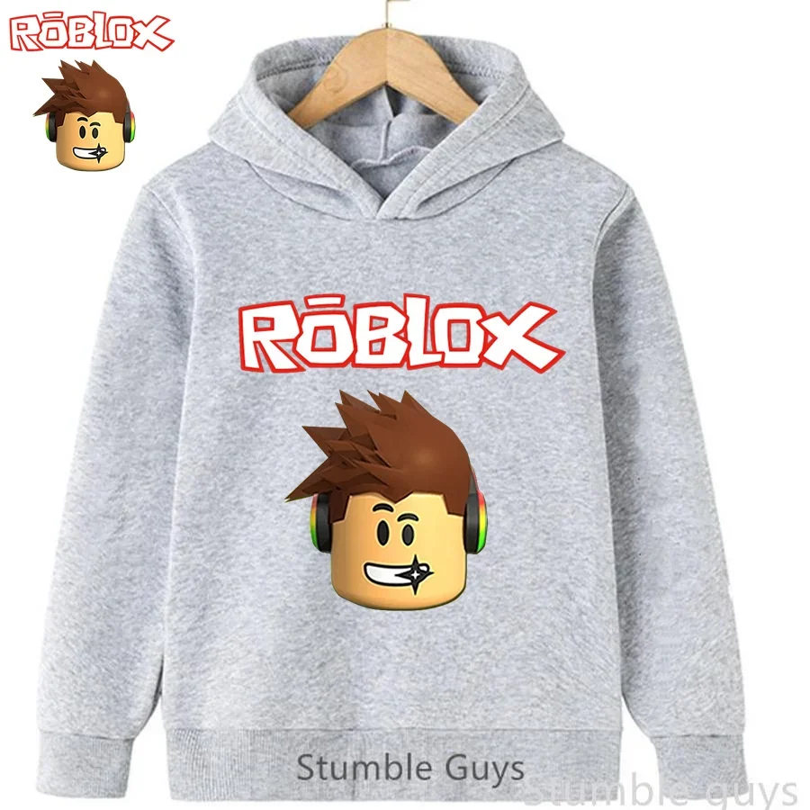 Bluza z kapturem dla dzieci Roblox, modna odzież sportowa, rozmiary 3-12 lat, bluza z nadrukiem 3D z postacią z gry, odzież modowa dla chłopców i dziewcząt.