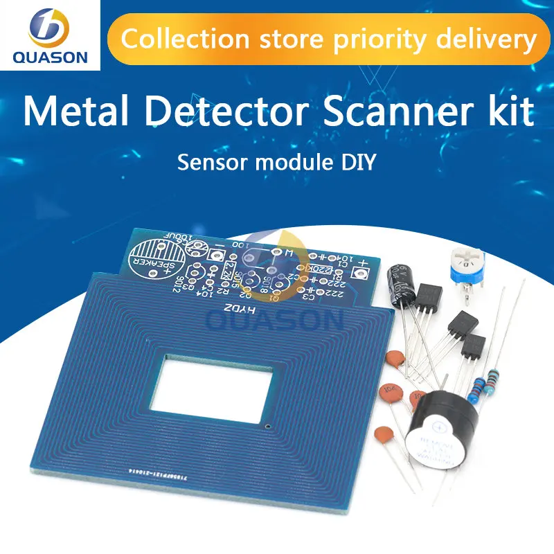 Metal Detector Scanner Unassembled Kit DC 3V-5V Suite Metal Sensor Board Module Electronic DIY Kits PCB Board Buzzer Capacitor