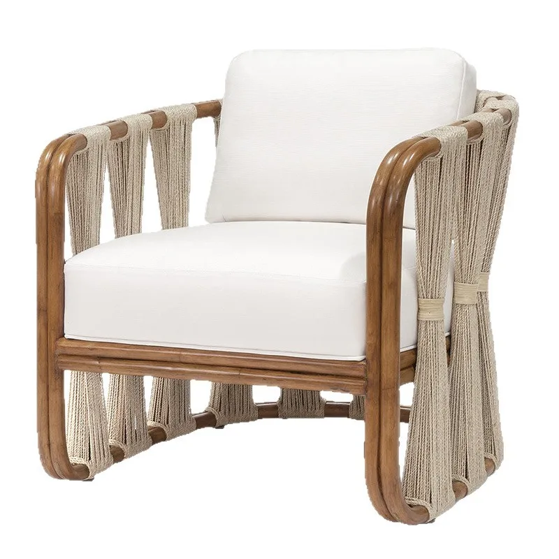 

Outdoor leisure sofa single rattan chair outdoor courtyard model room sitting area small coffee table combination