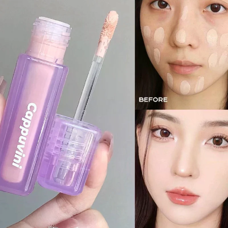 Corrector líquido ligero para imperfecciones en círculo oscuro, corrector cremoso que minimiza el acabado natural para maquillaje de pieles sensibles