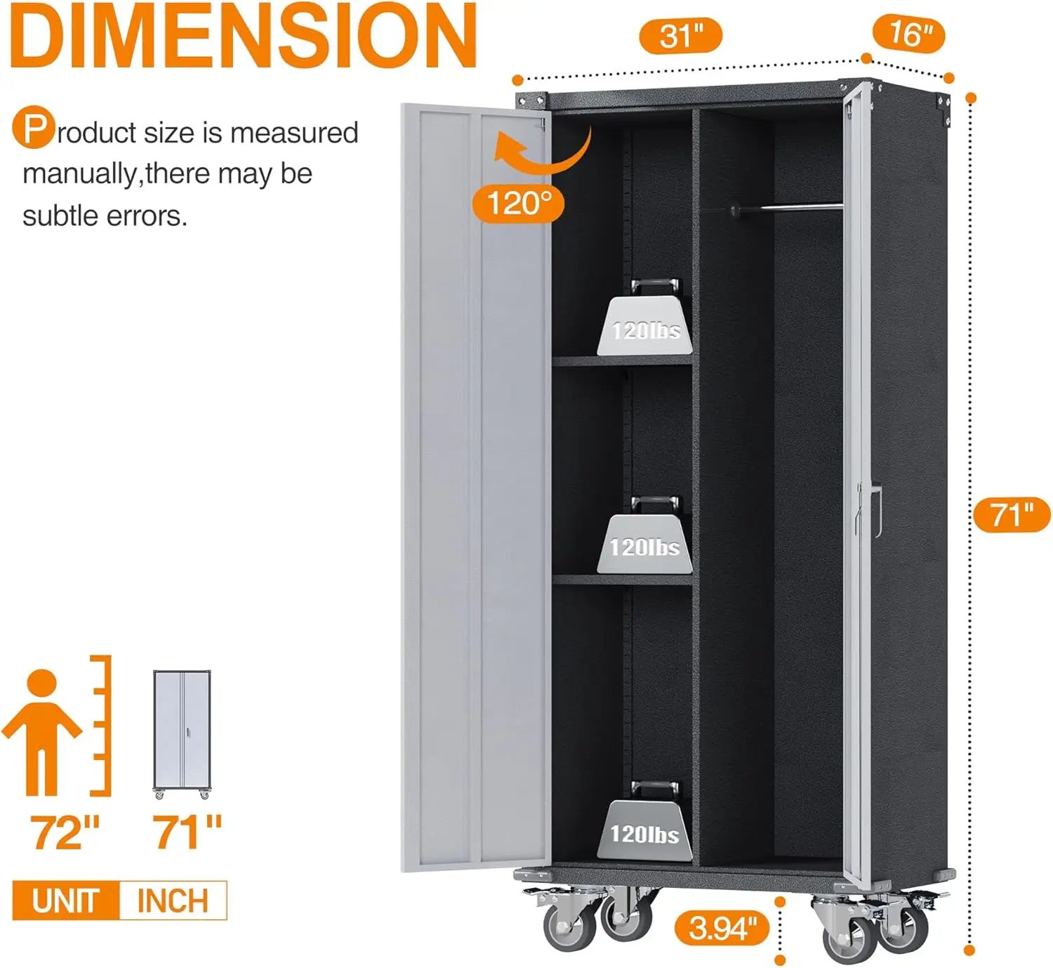 Armoire de rangement en métal avec roues, armoires à outils de livres de garage roulantes de 71 po avec 2 étagères/Foy/confronnewest (noir et gris)