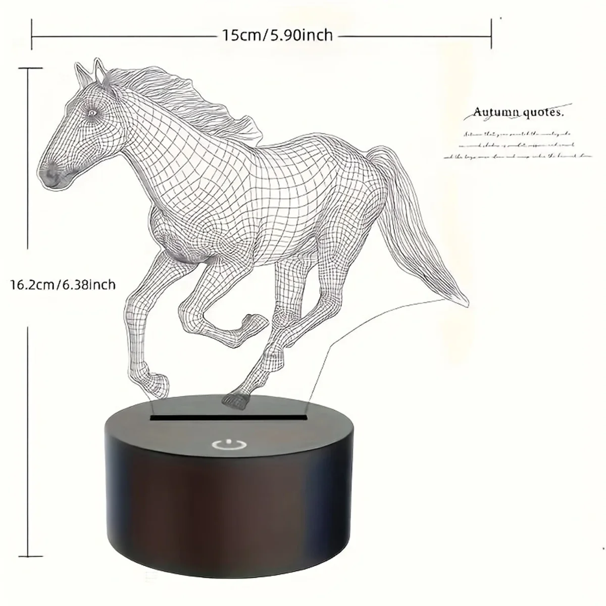 1pc Horse 3D Night Light, 3D Optical Illusion Lamp With Touch, 7-Color Changing Ambient Light For Bedroom