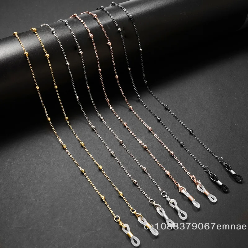 Modische Metall-Sonnenbrillenkette Perlenbesetzte Multifunktions-Handkette für Mädchen Sommer Perlen-Maskenband Accessoire