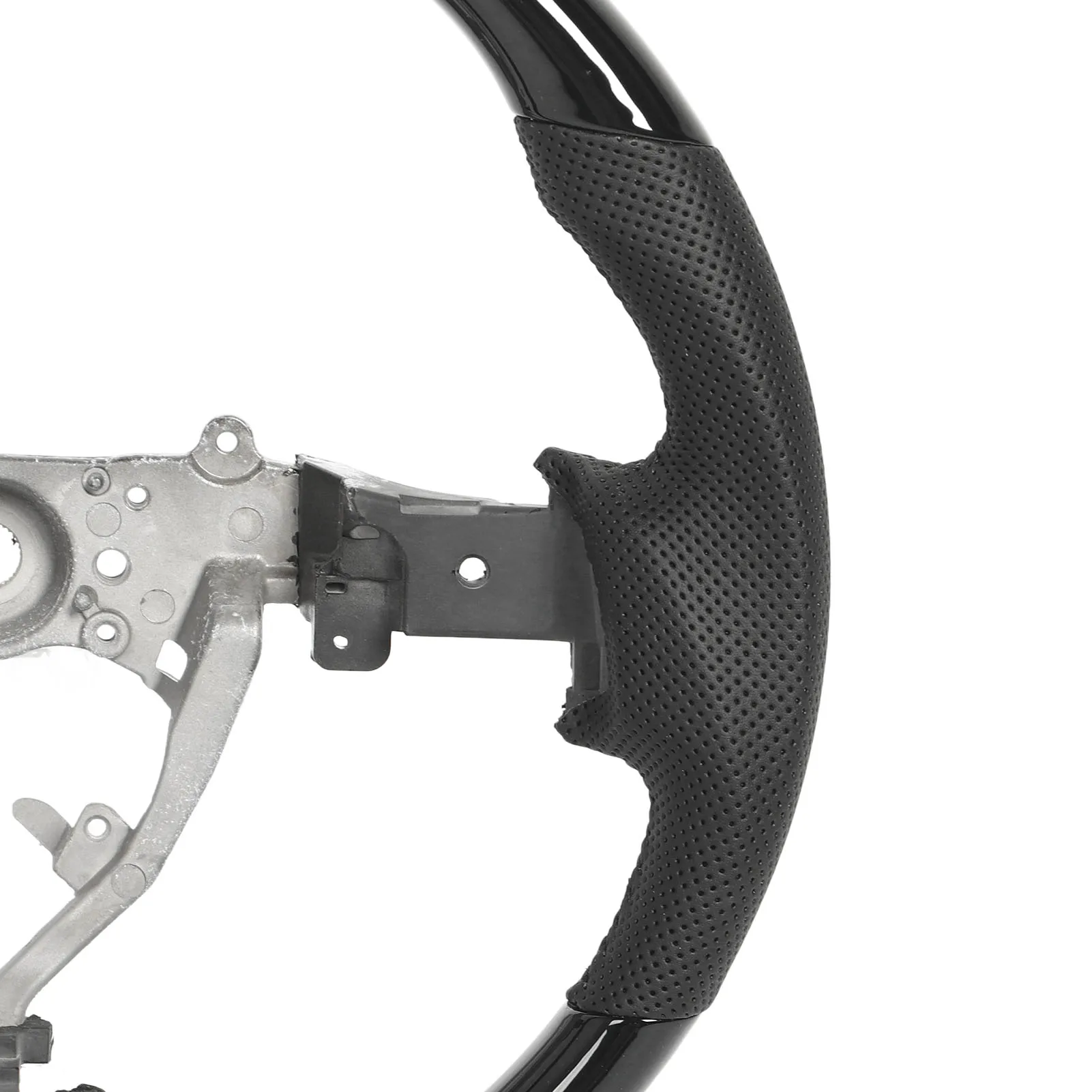 عجلة توجيه سيارة عجلة القيادة المائية تراجع الجلود المثقبة مسطحة القاع خياطة سوداء ل FJ كروزر 2007 إلى 2017