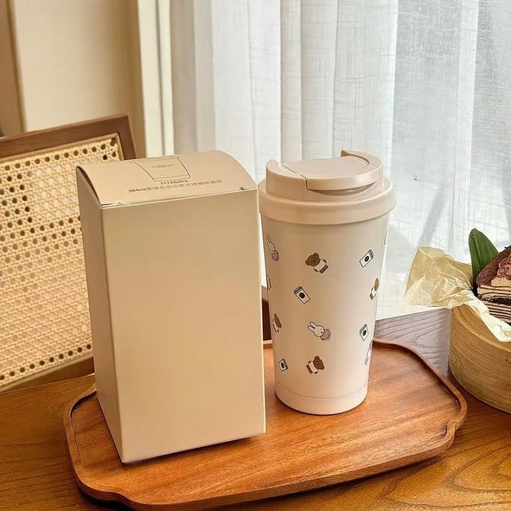 

Miffy Kawaii Co Branded Coffee Cup Stainless Steel Insulated Cold Cup Cartoon Car Water Cup Cute Gift Toy