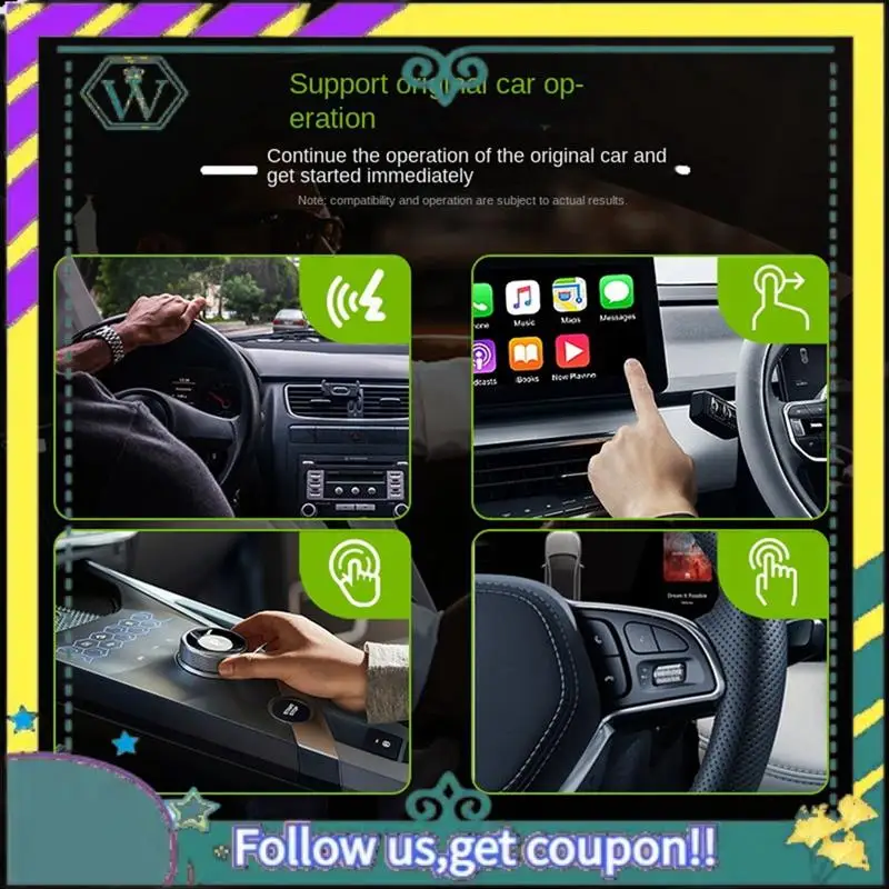 

NEW Wireless Carplay Android Adapter Android Auto Car Adapter 2-In-1 Wireless Adapter Convert Wired To Carplay Wireless Box