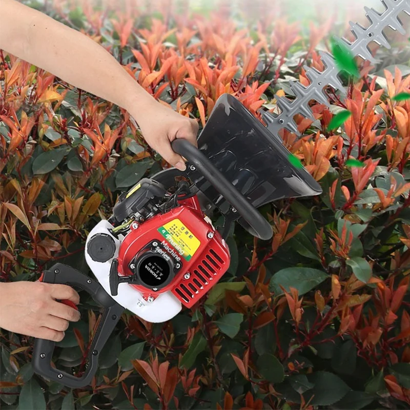 

Двухтактный бензиновый легкий триммер для живой изгороди с двумя лезвиями, триммер для чайных деревьев, рюкзак, садовый триммер для толстых ветвей, электрические инструменты 38CC