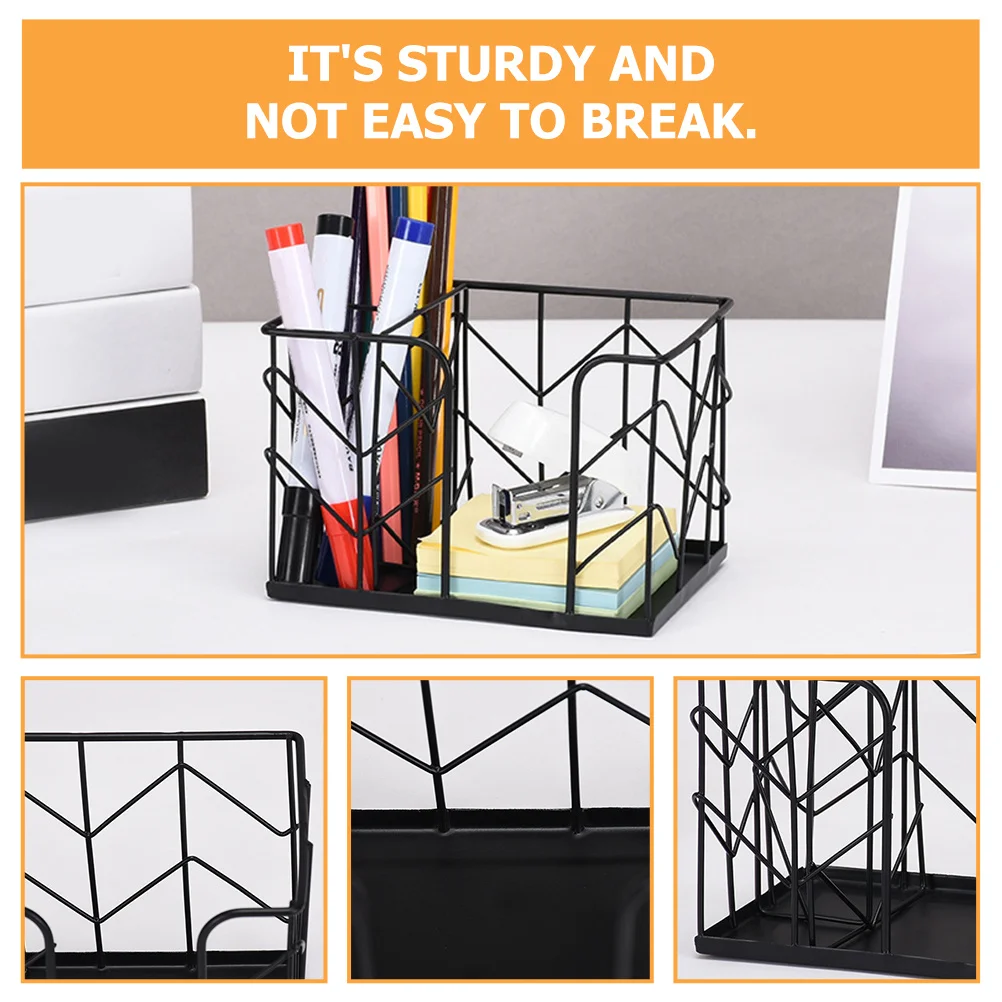 

Desktop Organizer Pen Holder Practical for Storage Dining Table Stationery Pencil Wrought Iron Organiser