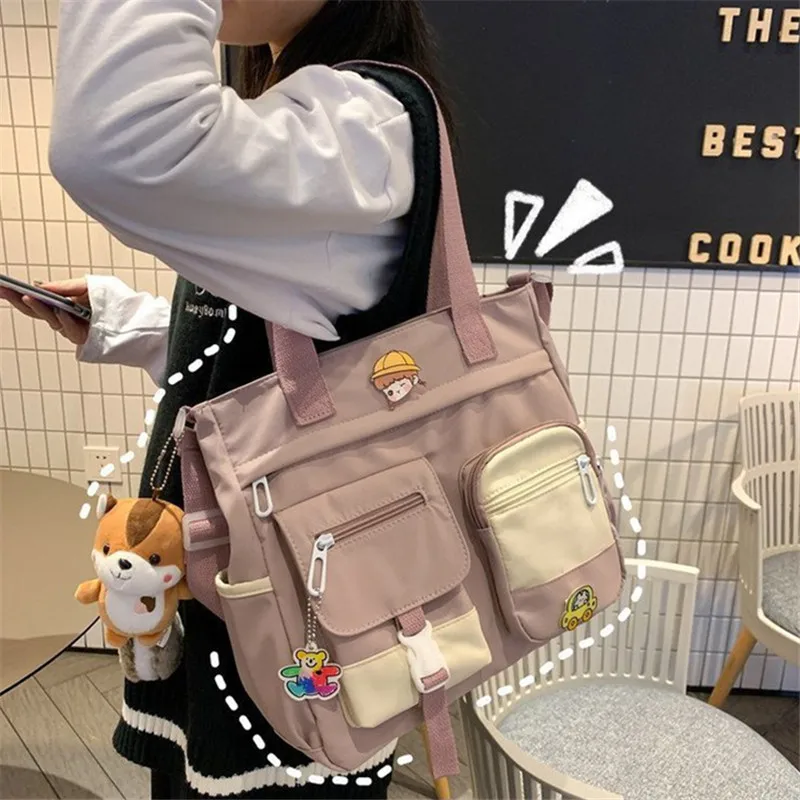 Canvas Diagonal Cross Bag Youth Fashion Casual Version Ladies Large Capacity Handbags Shoulder Bag Nylon Women Messenger Bag Sac