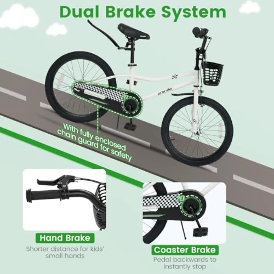Bicicleta 12 14 16 18 20 pulgadas Bicicletas para niños niñas adolescentes 3-8 8+ años con ruedas de entrenamiento o soporte Freno de mano Freno de posavasos Removab