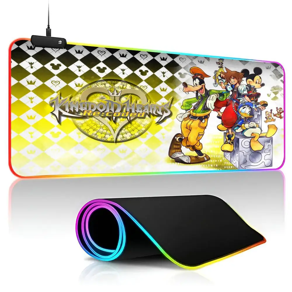 Kingdom Hearts Mouse Pad  game RPG 40x90cm Mouse Mat Gaming Mousepads LED Keyboard Mats Luminous Desk Pads Mouse Pad For PC