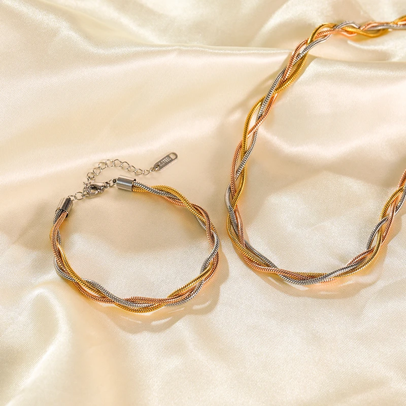 EILIECK 316L Edelstahl Armband in Goldfarbe für Damen, schlichter Stil, Gliederkette, trendiges, modisches, nicht ausbleibendes Schmuckstück, Geschenk. – Detail 23
