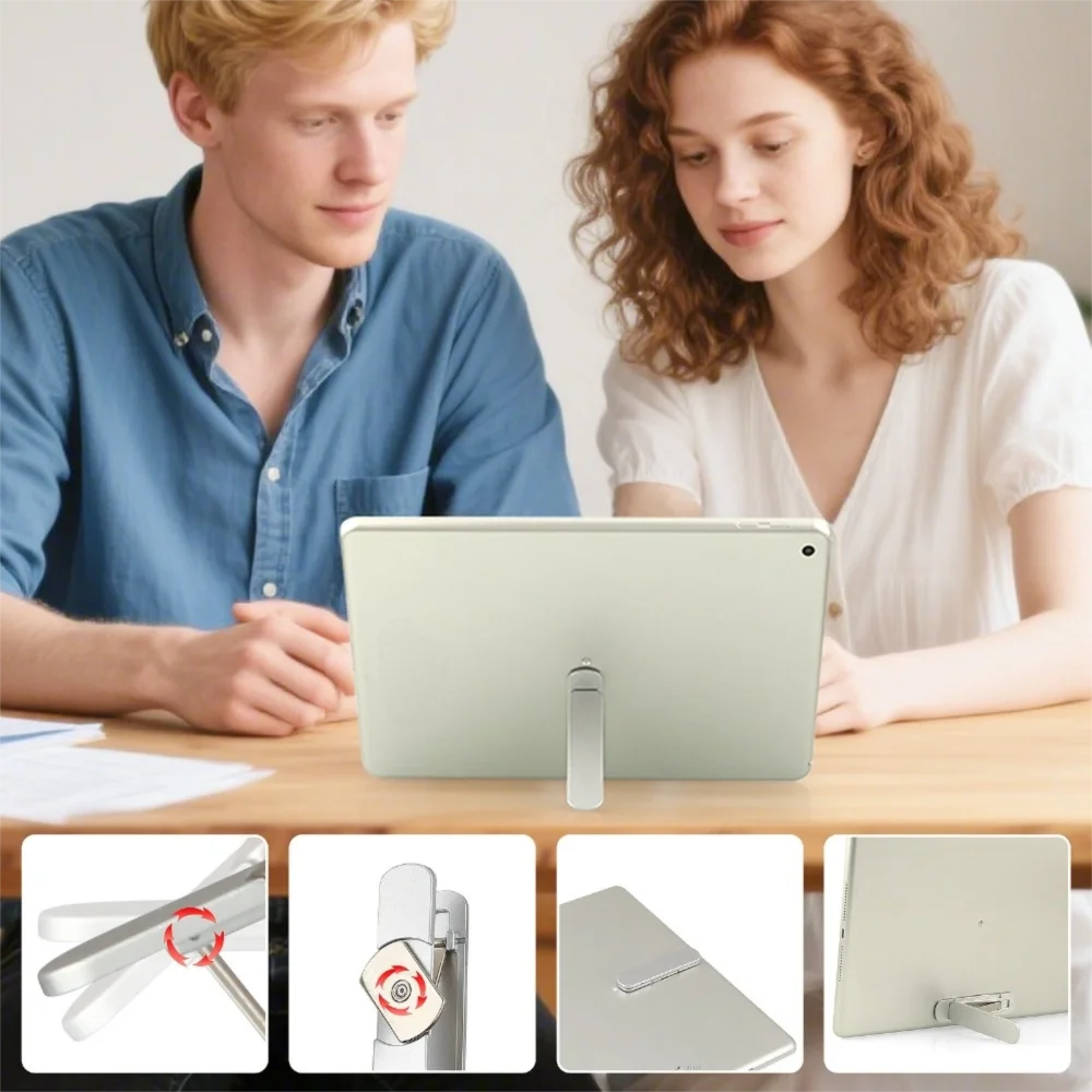 

Universal Aluminum Tablet Desktop Stand Foldable 360 Rotation Cell Phone Stand Adjustable Lazy Desk Mount Holder