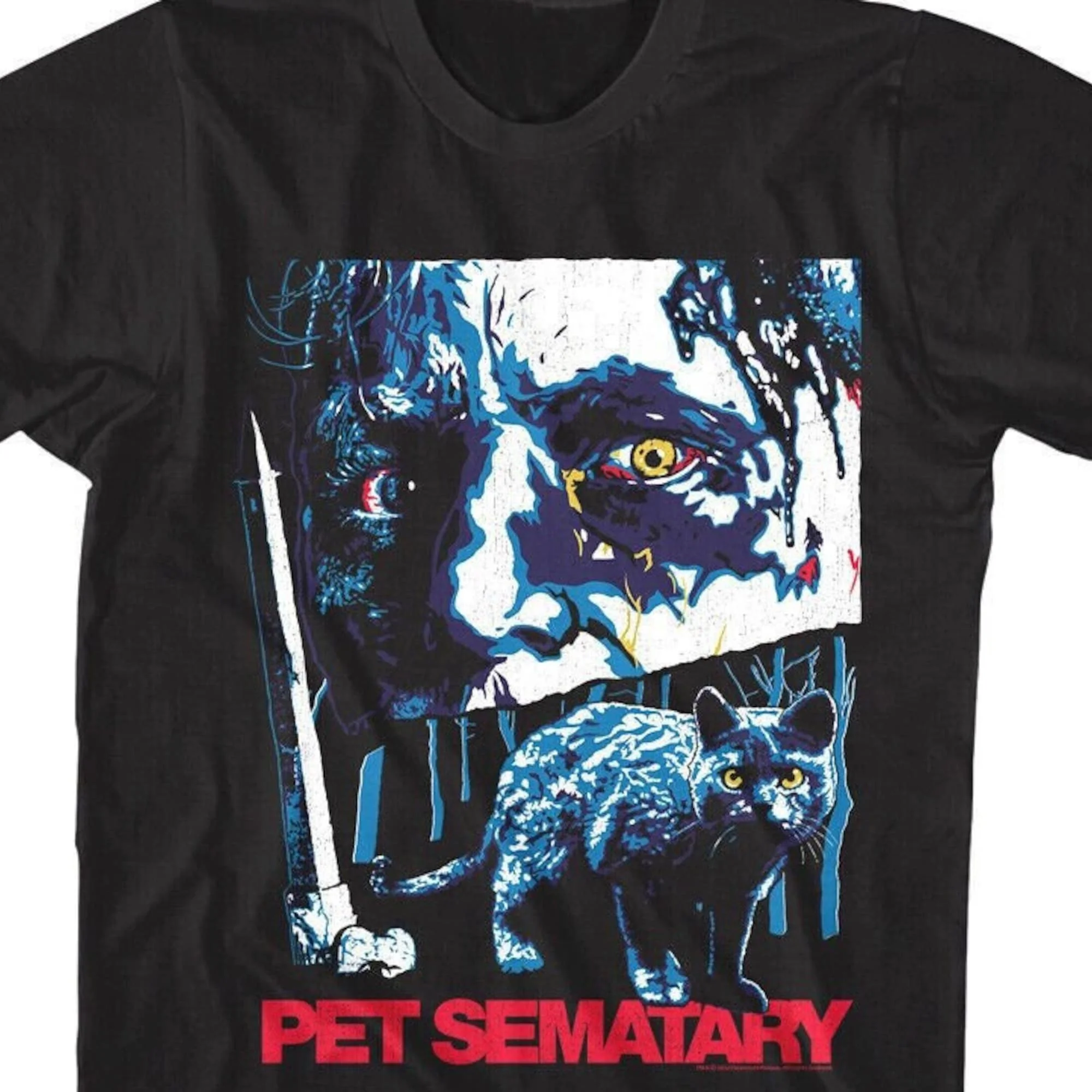 Pet Sematary Men's Shirt Horror Movie Poster Retro Tees