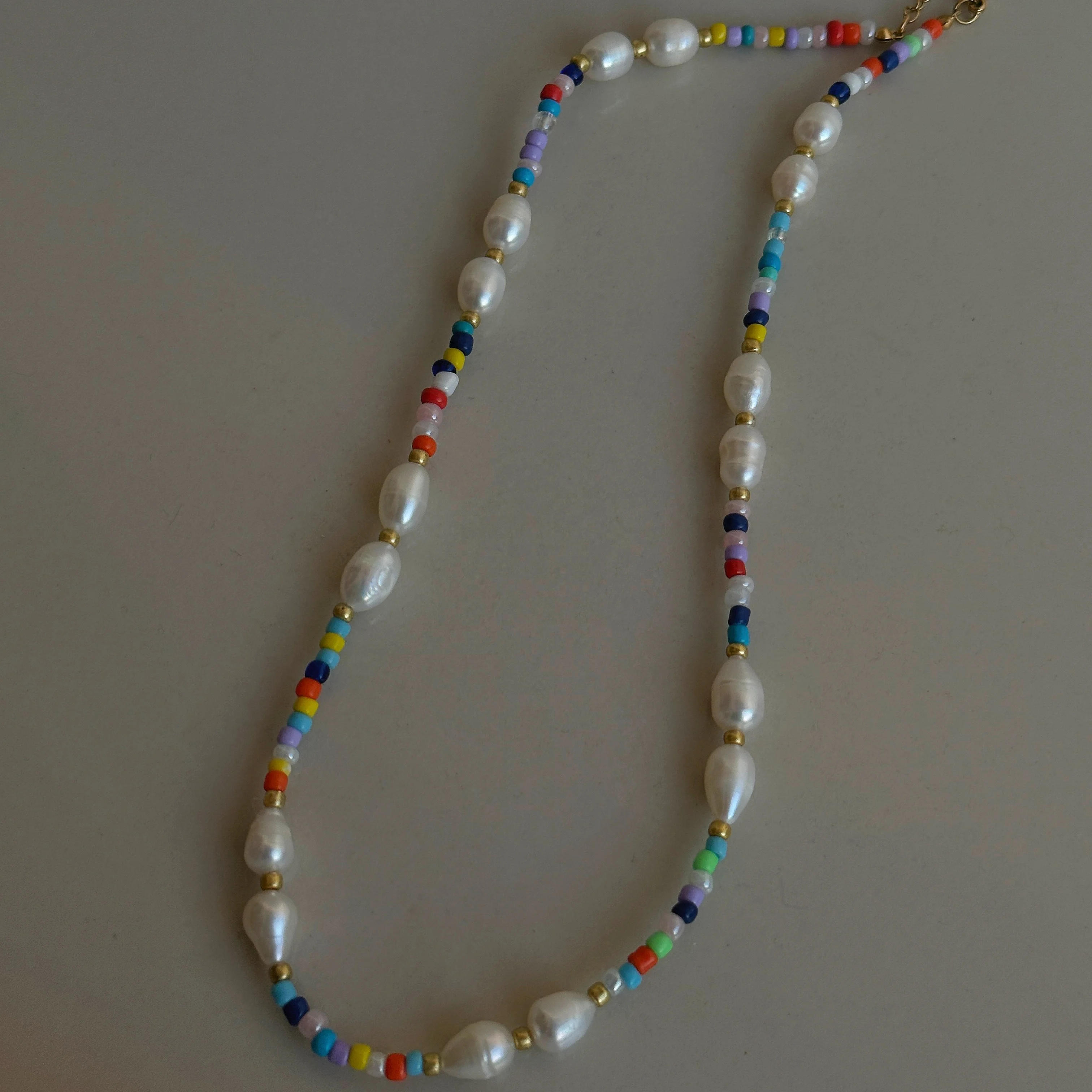 DASEIN 2025 New Colorful Beaded Natural Freshwater Pearl Necklace 18k Gold Plated Stainless Steel Indian Design Jewelry Women