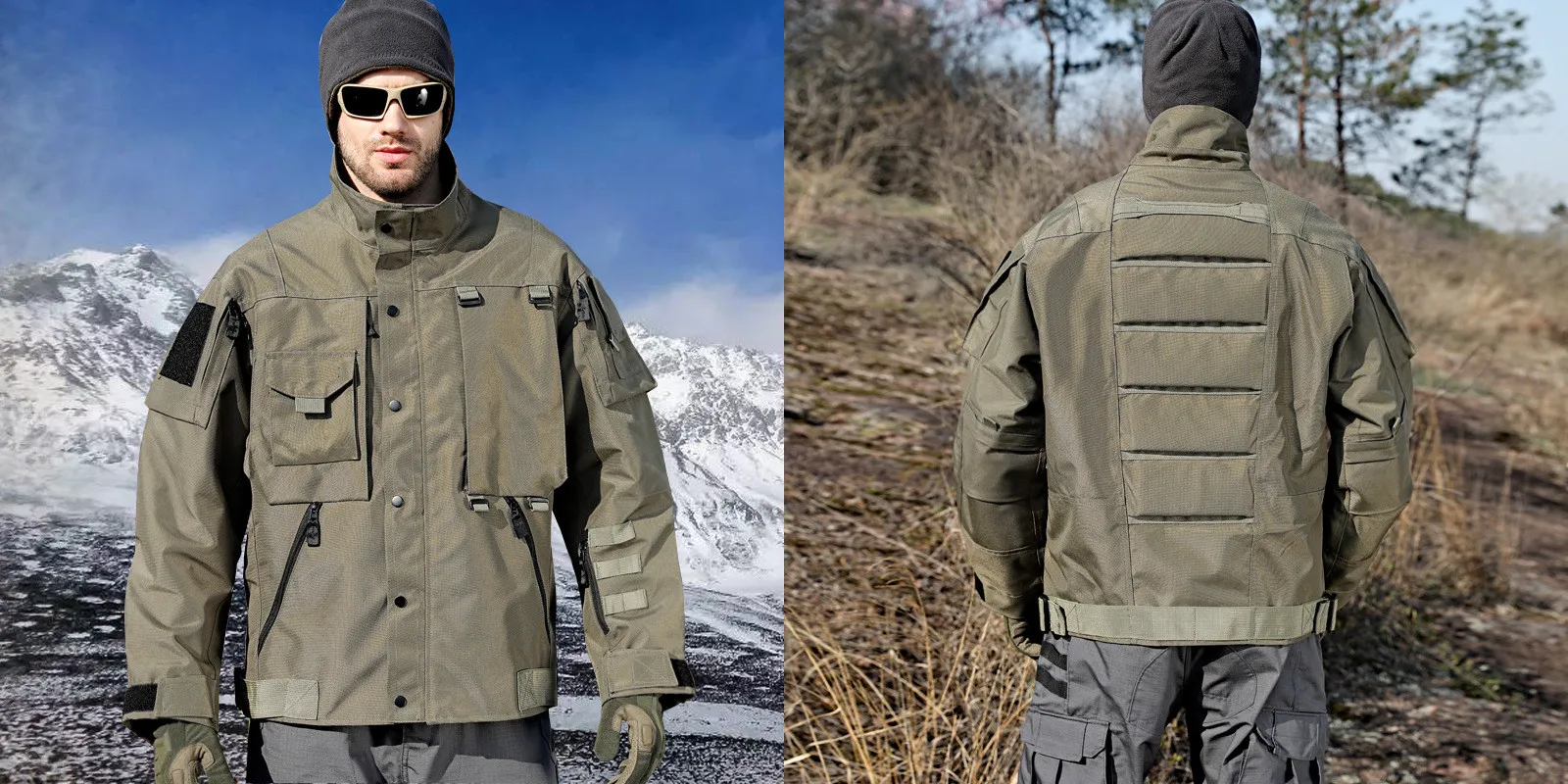 Herren militärische taktische Jacke verschleiß feste wasserdichte Multi-Pocket-Kapuzen mantel Bomber wind dichte Outdoor-Kampf Wander jacken