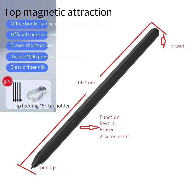 

For Hyread Gaze X/Note Plus/Note Plus CC Write Pen Eraser 4096 Pressure Sensitivity Palm Rejection And Tilt Support Stylus Pen