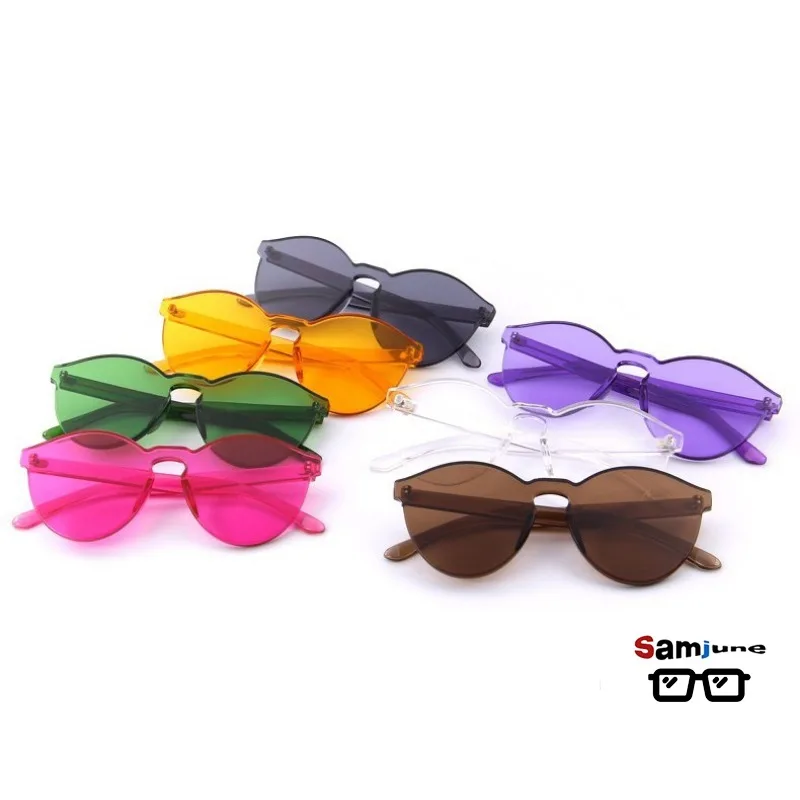 Samjune Fashion Candy Color Women  Sunglasses Thin Lens