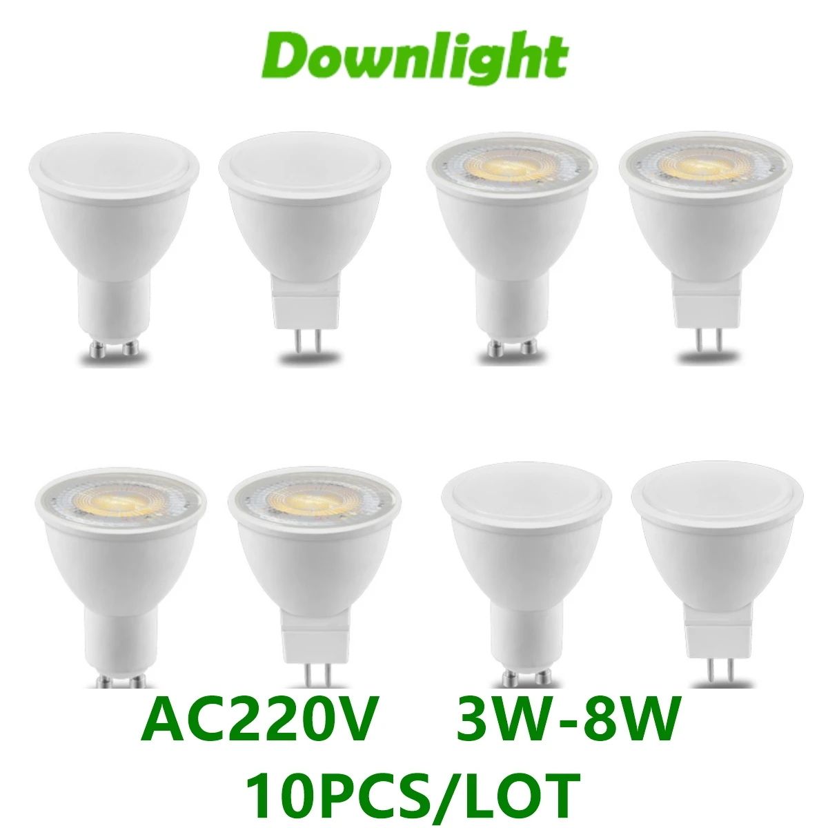 10PCS Spot Foco Gu10 GU5.3 Spotlight Warm White Daylight Cold White AC220V AC110V 3W-8W For Home Decoration Replace Halogen Lamp