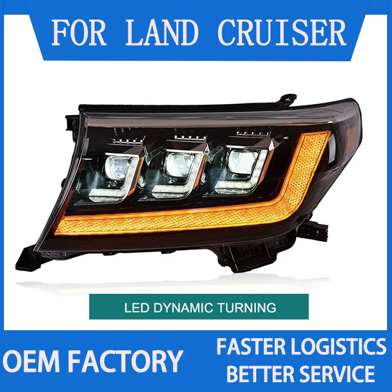 LED Headlights for Toyota Land Cruiser 2008-2015 Headlights Left Right Plug and Play with DRL Dynamic Turning Front Head Lights