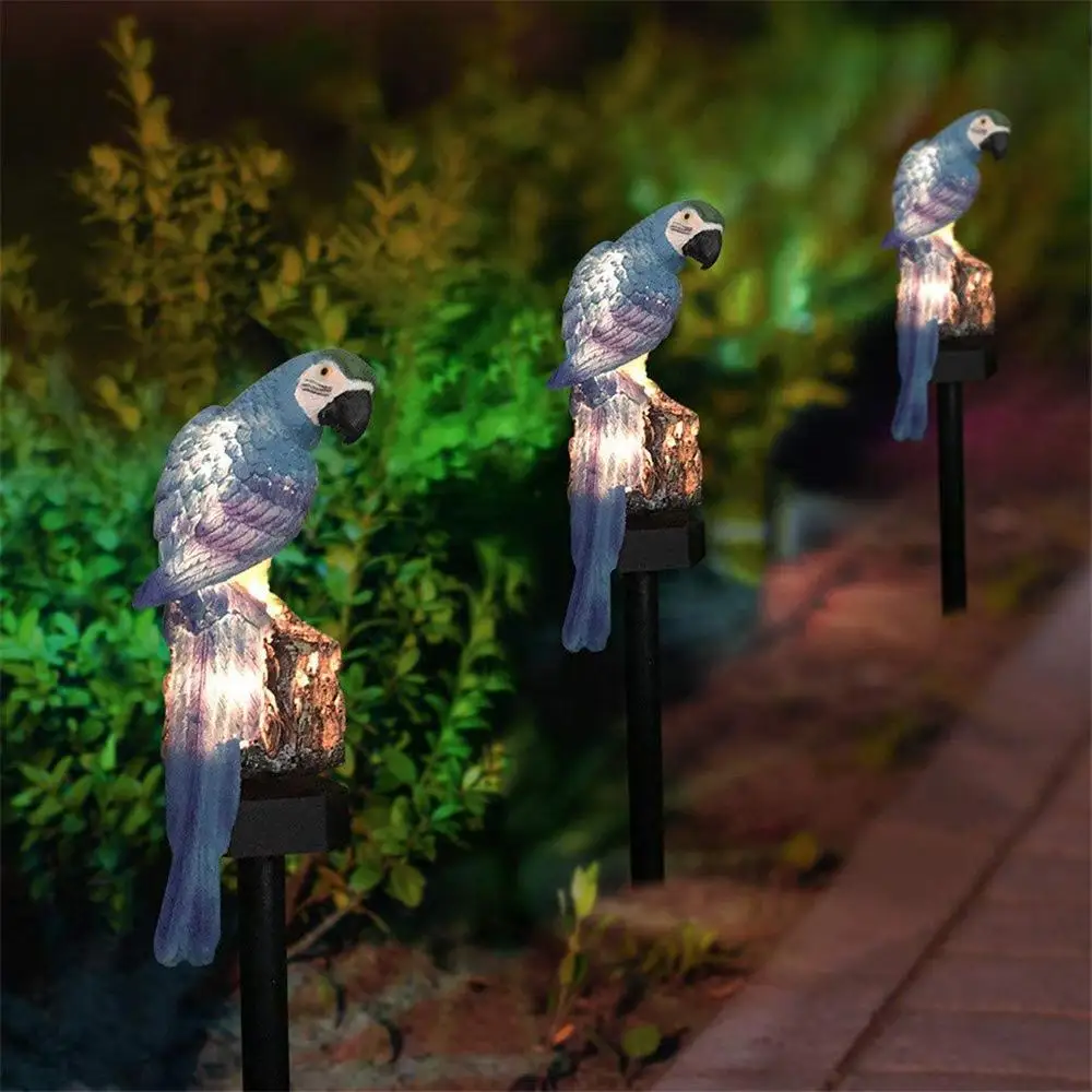 Solar Garden Lights Artificial Parrot Lawn Light Statue Ornament Solar Lights Waterproof LED Light Outdoor Yard Lawn Decoration