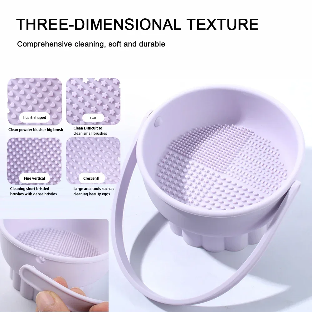 1PCS Silicone Washing Bowl Makeup Brush Cleaning Box Make-up Egg Drying Tool Set Powder Puff Washer Sponge Storage Artifact