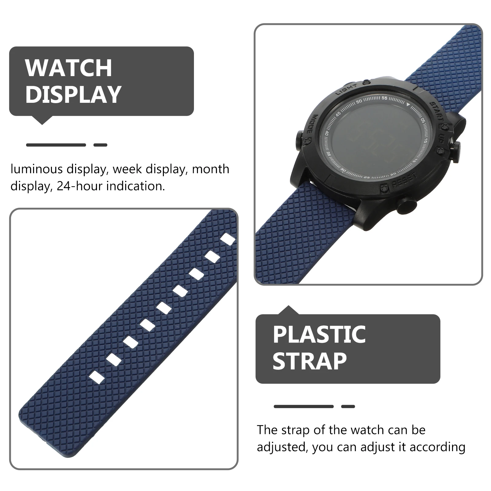 Electronic Watch Casual Digital for Kids Boys Watches Stopwatch Girls Mens Waterproof Plastic Nurse