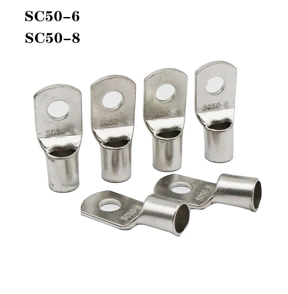 SC50-6 SC50-8 Tined copper connecting terminal bolt hole cable lugs battery terminals 50mm square wire